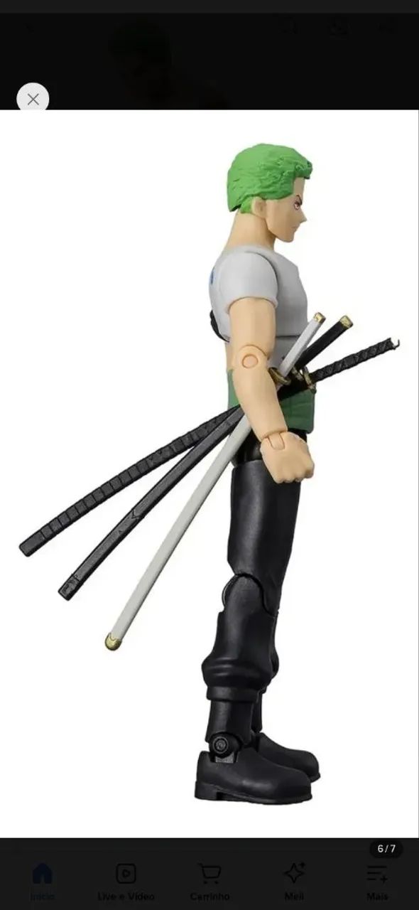 One Piece. Boneco Roronoa Zoro 12CM Com Acessórios<br><br>12cm Com Acessório - Foto 5