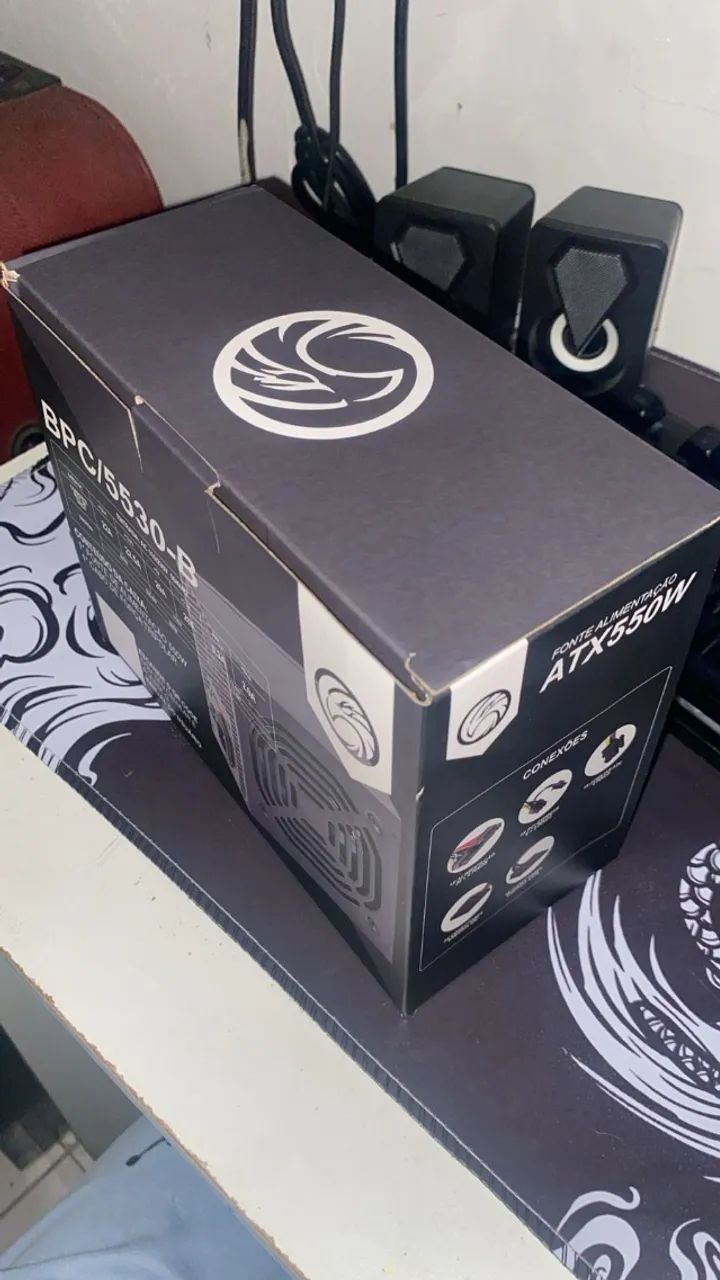 Fonte Atx 550w 5530-smt 24 Pinos Brazil Pc Cor Preto NUNCA USADA