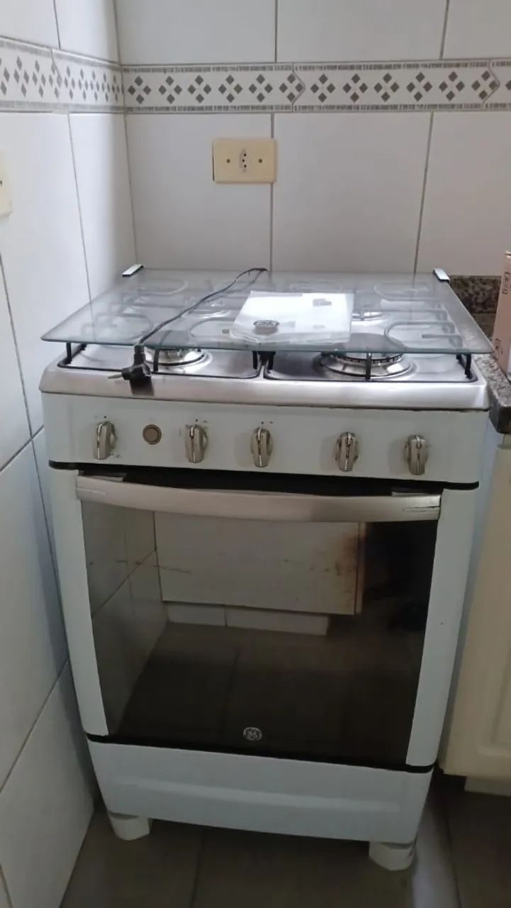 Fogão GE 4 Bocas Branco com Acendimento Automático 