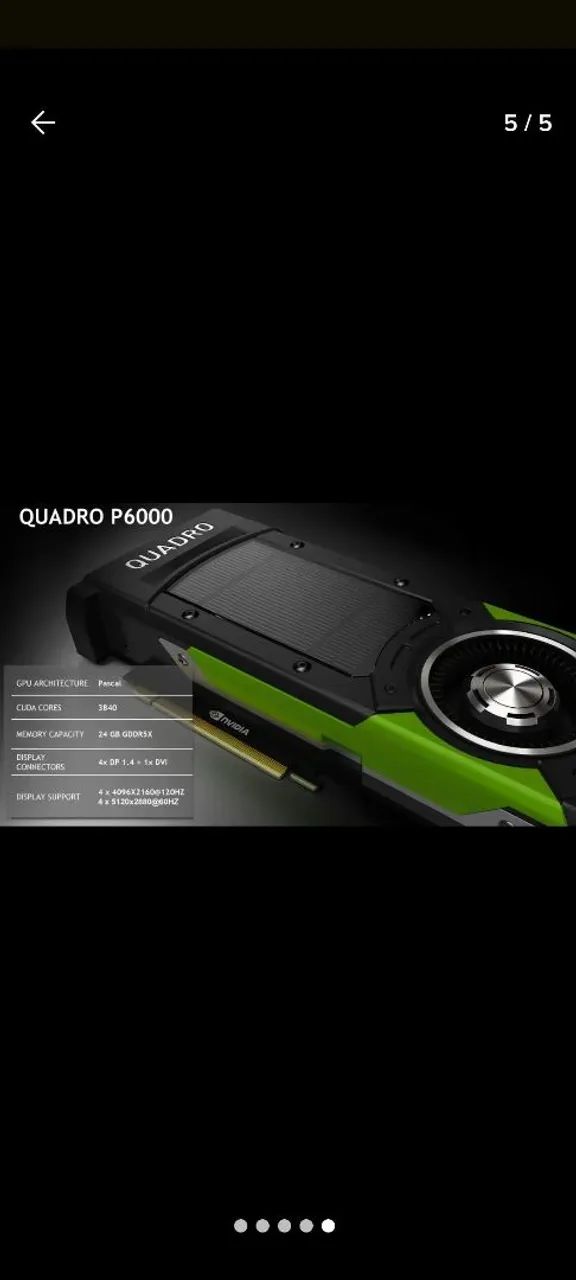 Placa de vídeo Nvidia Quadro P6000 - Foto 3