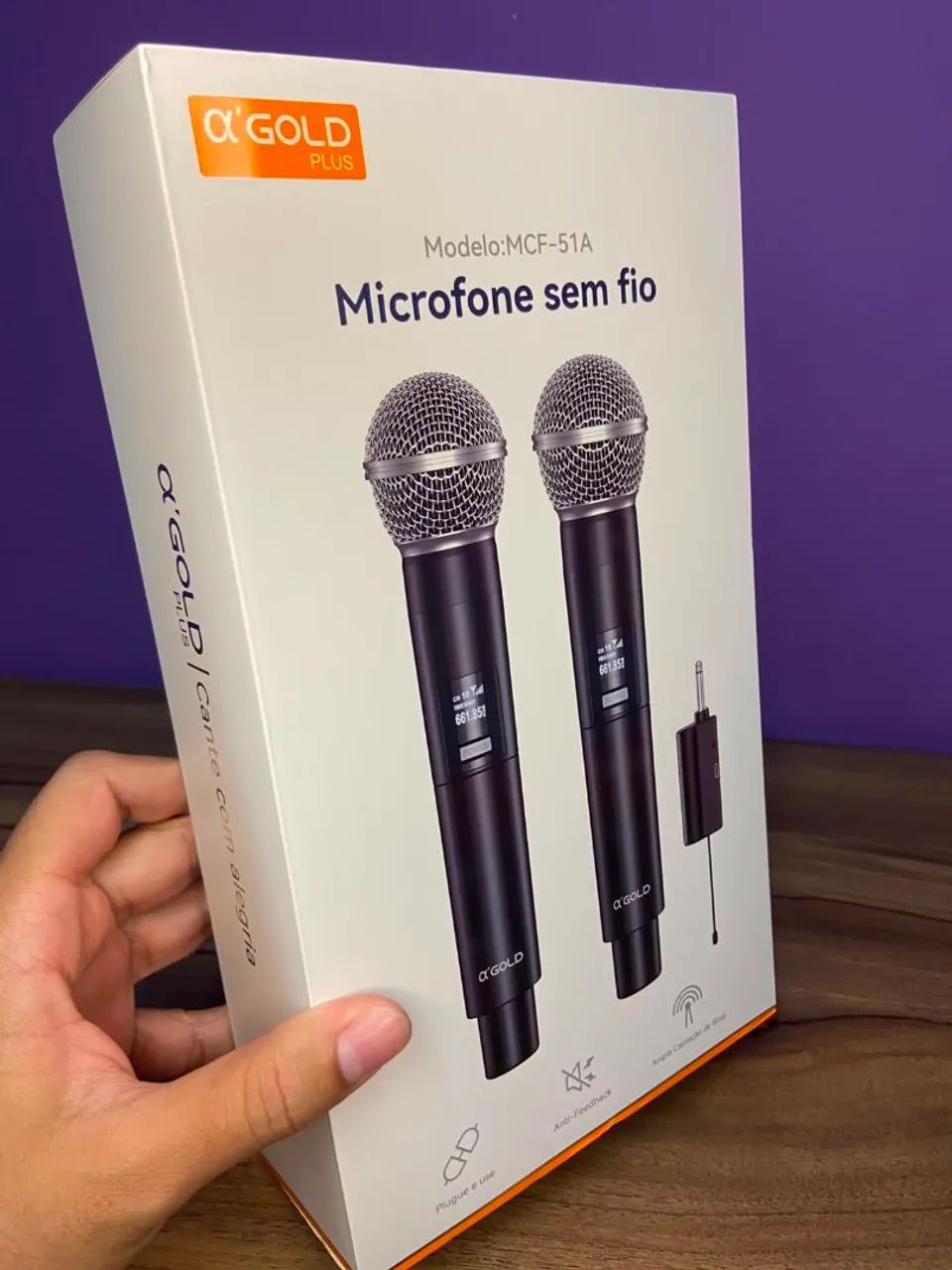 Microfone Duplo sem Fio - MCF-51A A?Gold - Foto 4