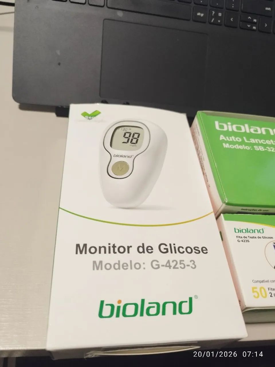 Monitor de glicose marca Bioland - novo e sem uso