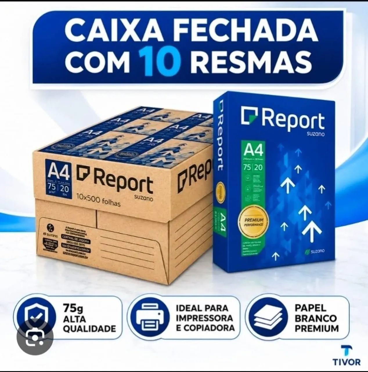Papel A4 Report - Marca Premium.Entrega grátis BH.