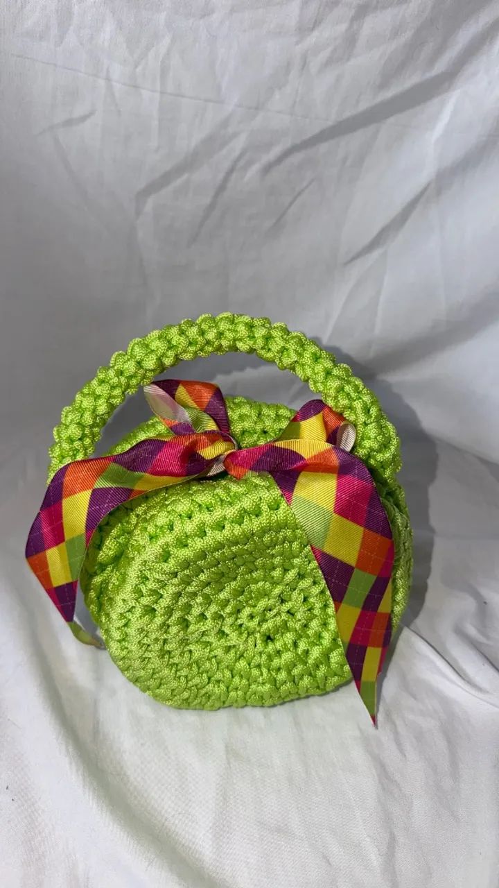 Bolsa artesanal verde neon - Foto 2