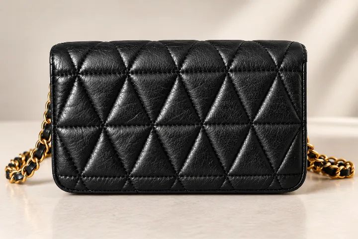 Bolsa Schutz Preta Matelassê com Corrente Dourada - Foto 3