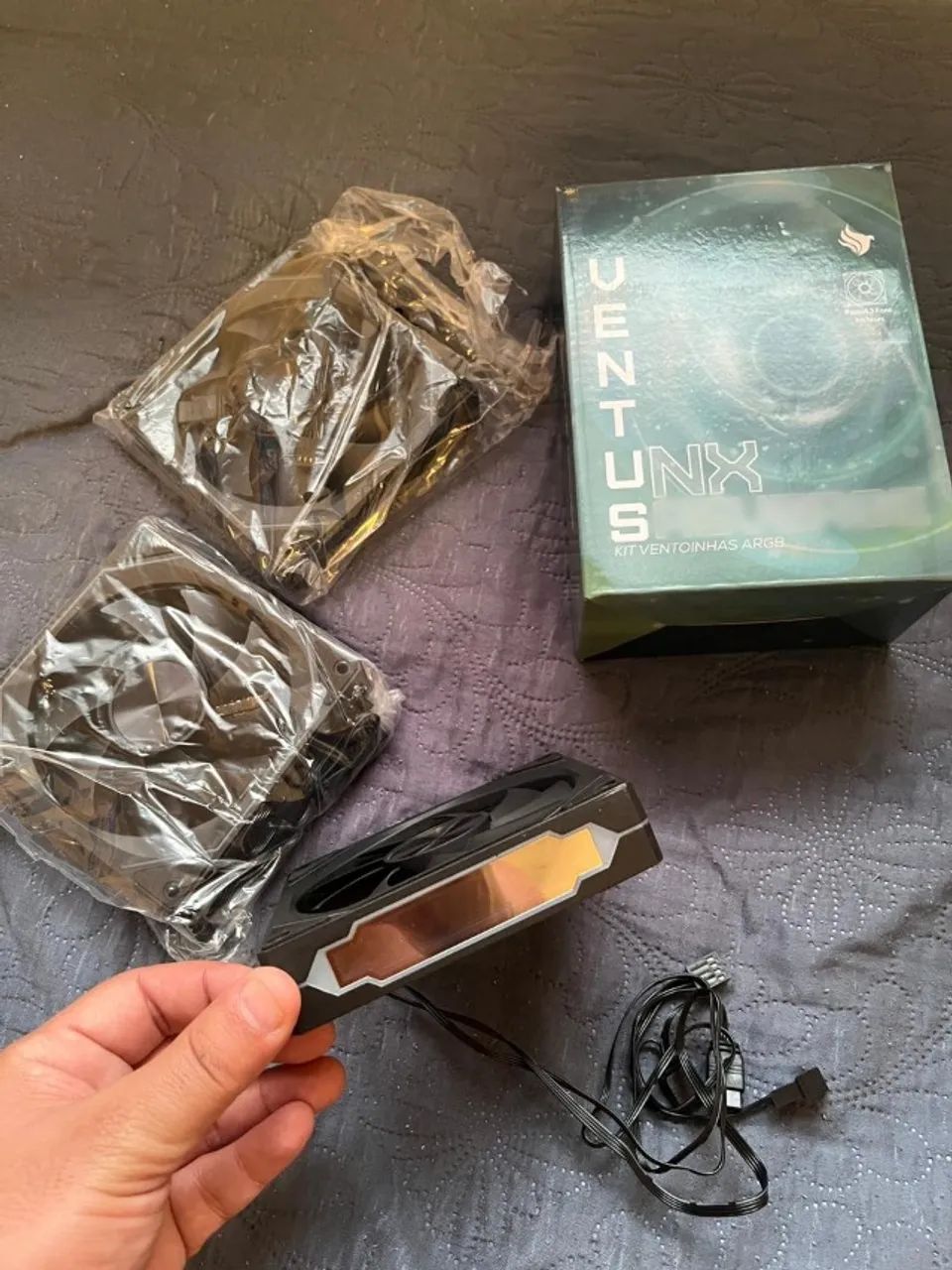 3X FANS VENTOINHAS ARGB FUNDO INFINITO NOVAS - Foto 2