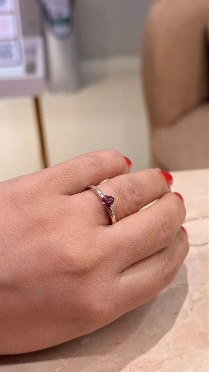 Anel Pandora Original Prata 925 com Pedra Rosa + Caixa - Foto 4