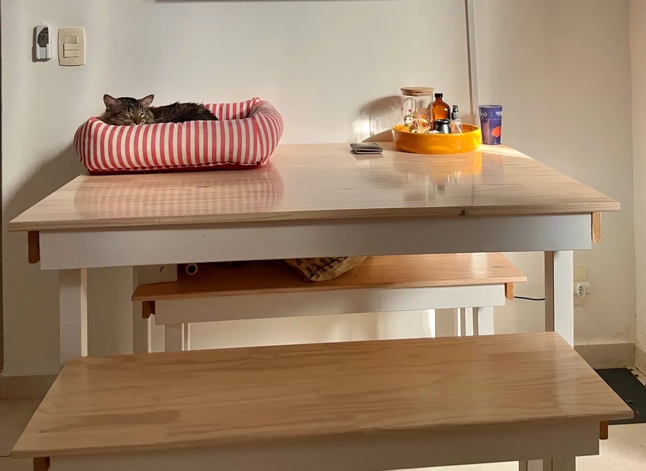 Mesa Madeira com 2 bancos - Foto 2