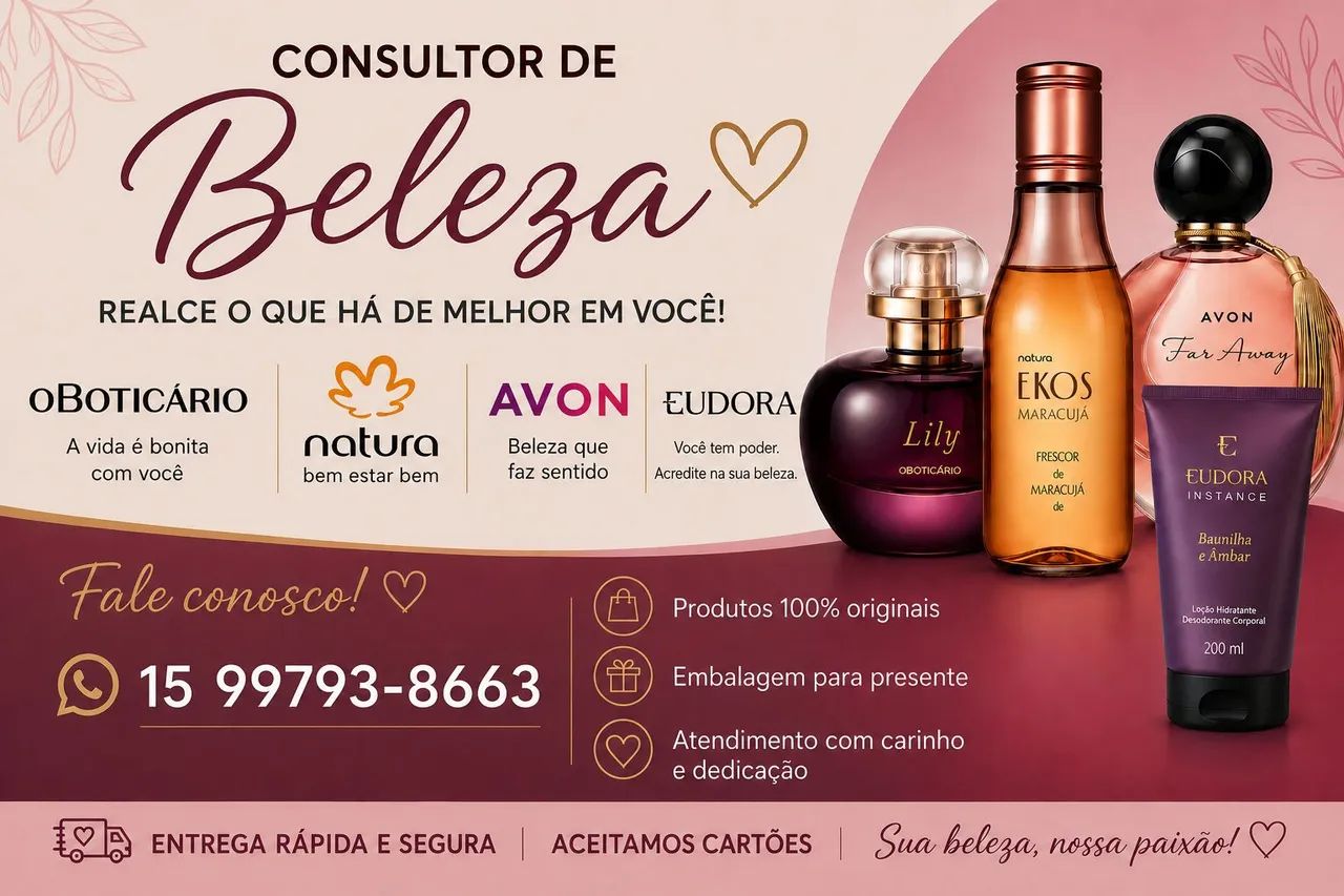 Produtos boticário Avon, natura, Eudora 