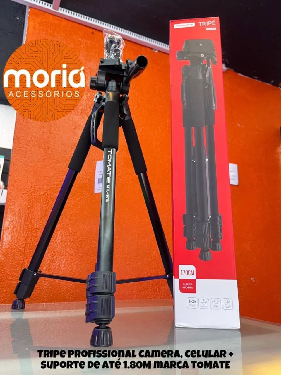 Tripé 1.80cm Profissional Câmera + Bolsa + Suporte P/ Celular - Foto 5