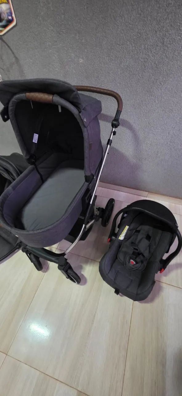 Kit Carrinho Moisés + Bebê Conforto - Excelente Estado - Foto 3
