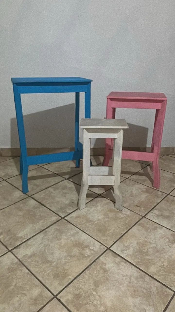Trio de mesinhas Mdf 