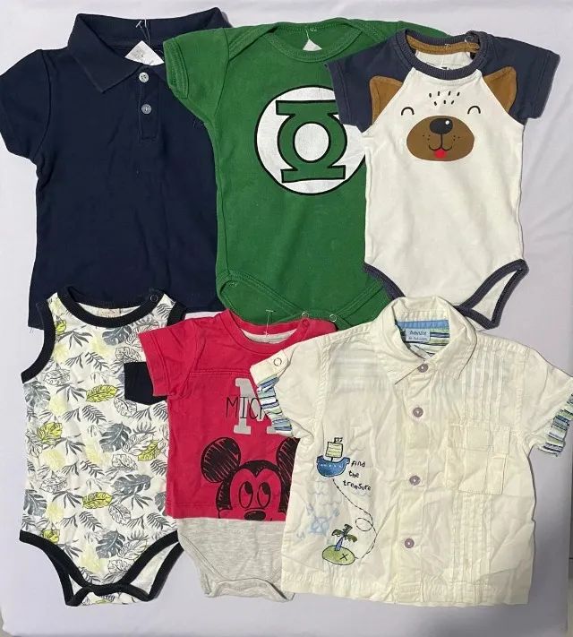 Lote de Roupas de Bebê Menino - P, M e G