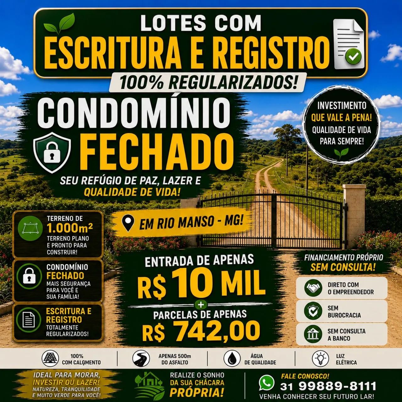 Chácara a venda em Rio manso com financiamento próprio 