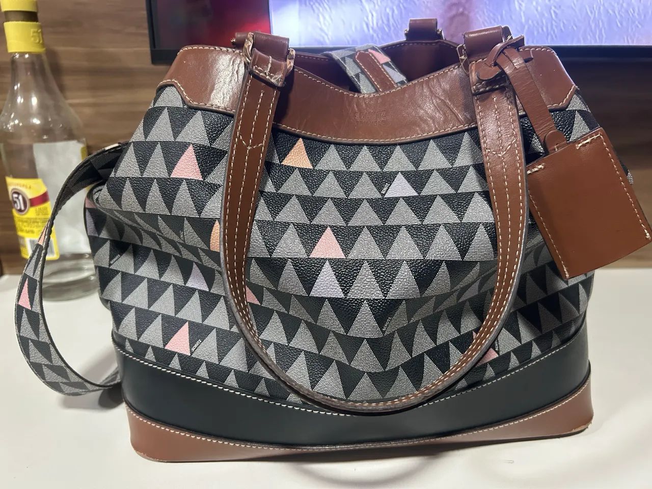 Bolsa Tote preta neo Emma Triangle - Foto 4