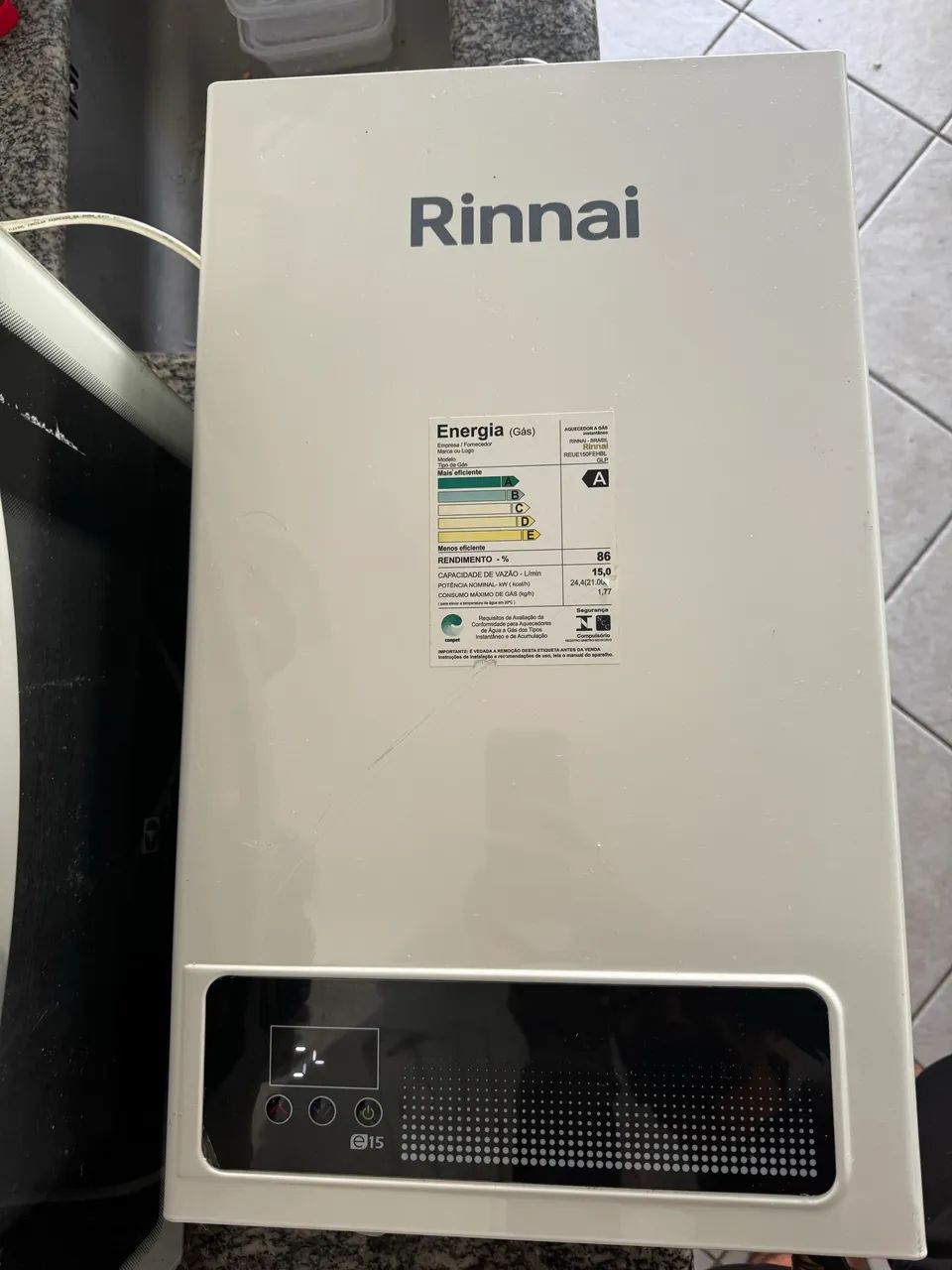Aquecedor a gas Rinnai E15 - repasse