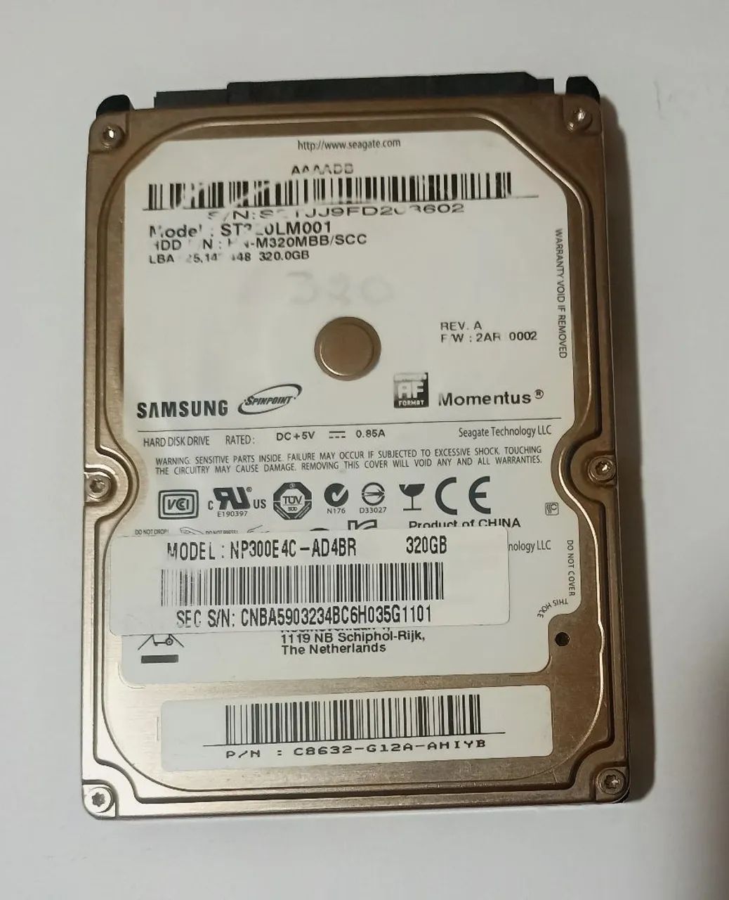 HD Samsung para notebook de 320 GB