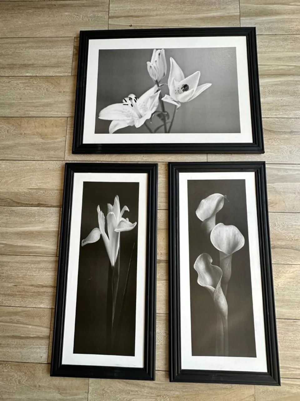 Trio de quadro preto e branco com molduras - Foto 3