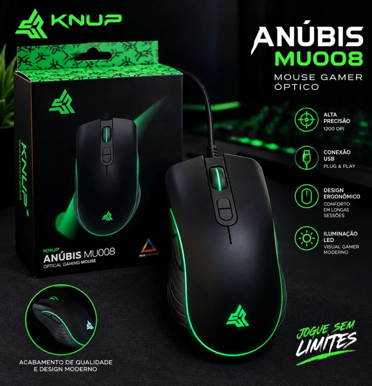 Mouse Gamer Knup Anúbis KP-MU008 - Foto 2