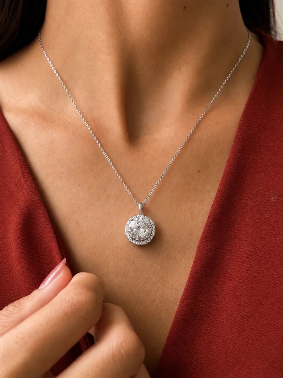 COLAR MOISSANITE prata legítima com rhodium garantia e  cód 85257 - Foto 2