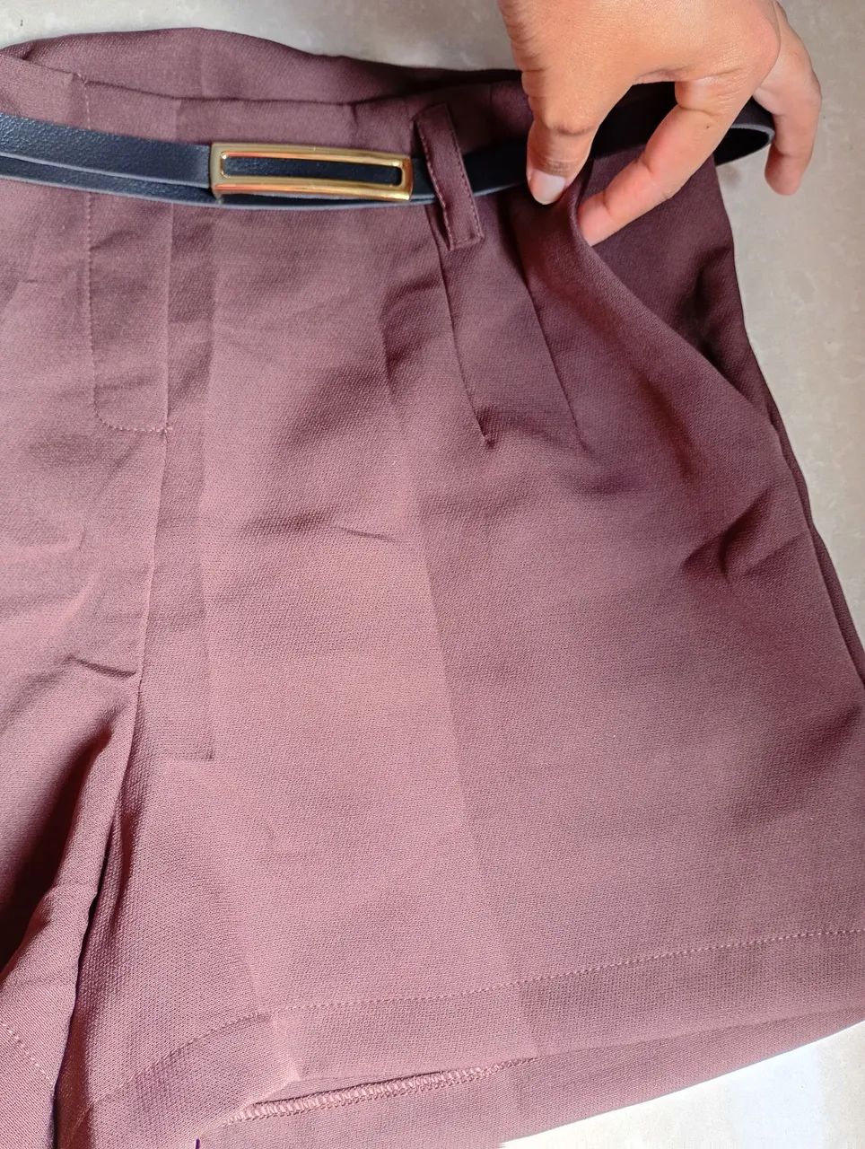 Short em Alfaiataria com cinto  - Foto 3