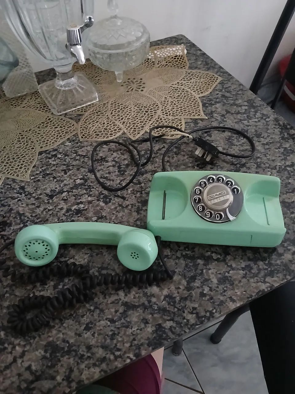   telefone fixo vintage Starlite verde-claro - Foto 4