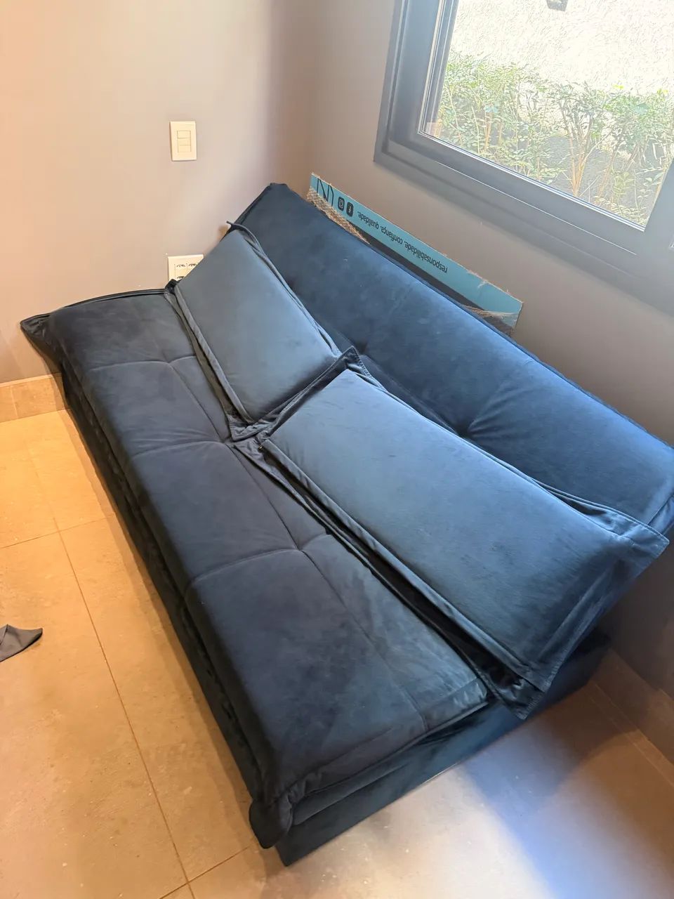 Sofá cama azul marinho  - Foto 3