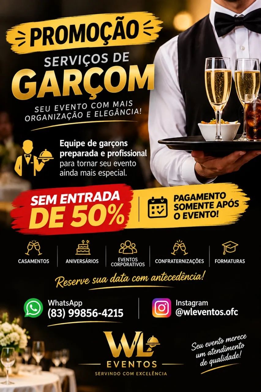 PROMOÇÃO SERVIÇO DE GARÇOM 
