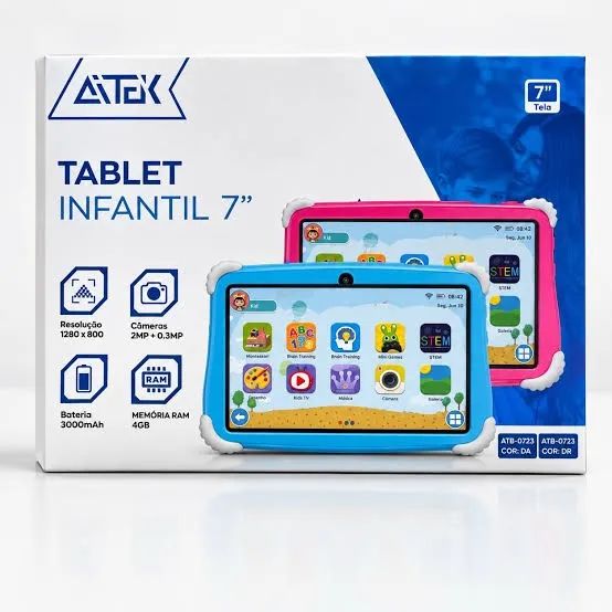 Tablet Infantil 7 Android 13 4gb 64gb Câmera Capa Dino - Foto 2
