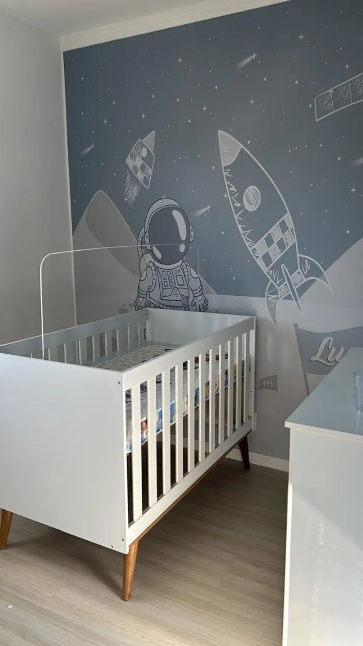 kit berço com cômoda e guarda roupa