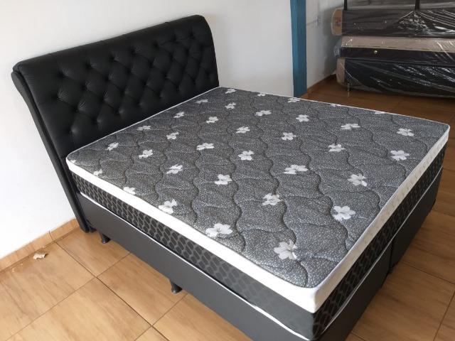 Cama Box Queen selectus Semi Ortopédico com Cabeceira Estofada - Foto 5