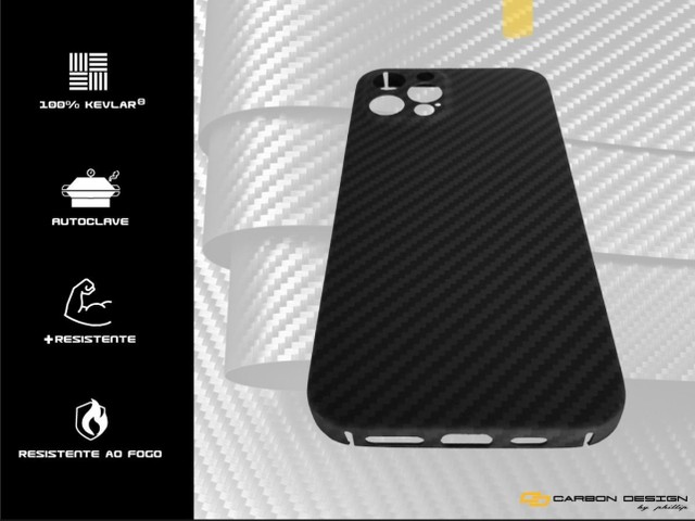 Capa Case Capinha Carbono Kevlar Premium - iPhone 12 Pro Max  - Foto 3