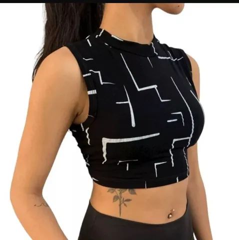 Top cropped feminina 