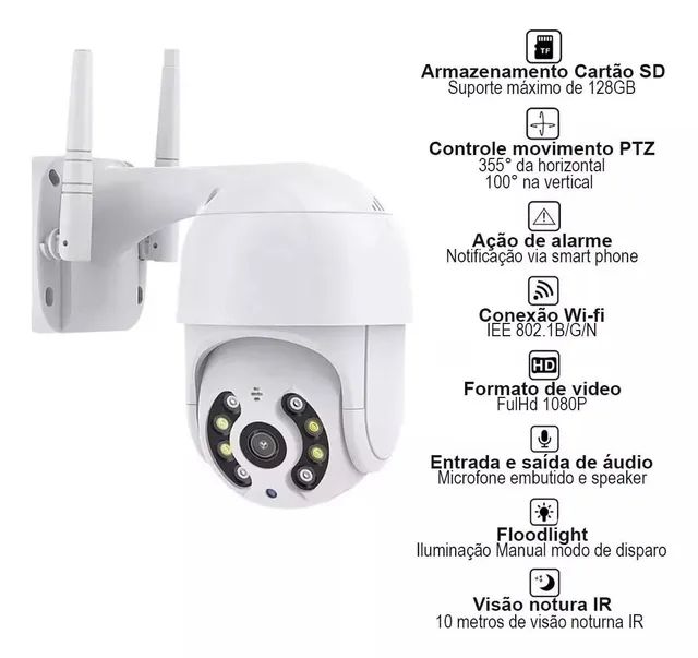 Câmera Wifi Móvel Externa Completa - Foto 3