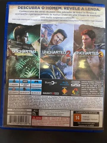 Mídia Física Jogo Uncharted The Nathan Drake Collection Ps4 - GAMES &  ELETRONICOS