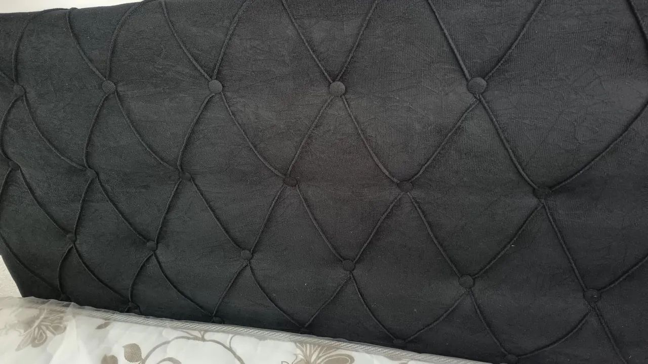 Cabeceira de Cama Box em Couro Preto - Foto 4