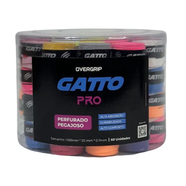 Overgrip Perfurado e Pegajoso Gatto Kit com 10 Unidades Colorido - Foto 5