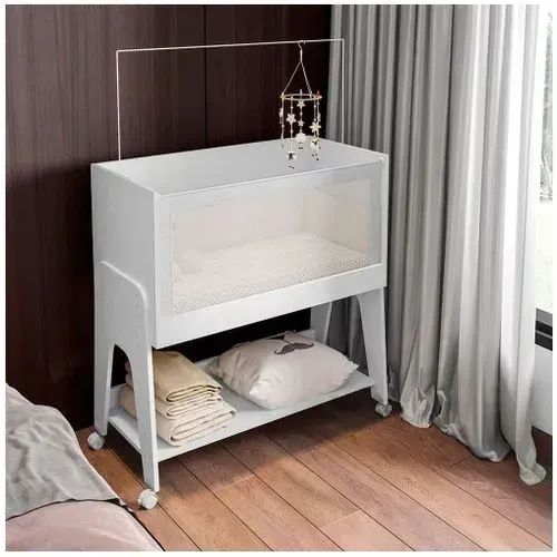 Mini berço com colchão, multifuncional 4 em 1, acopla na cama, 100% MDF - Foto 4