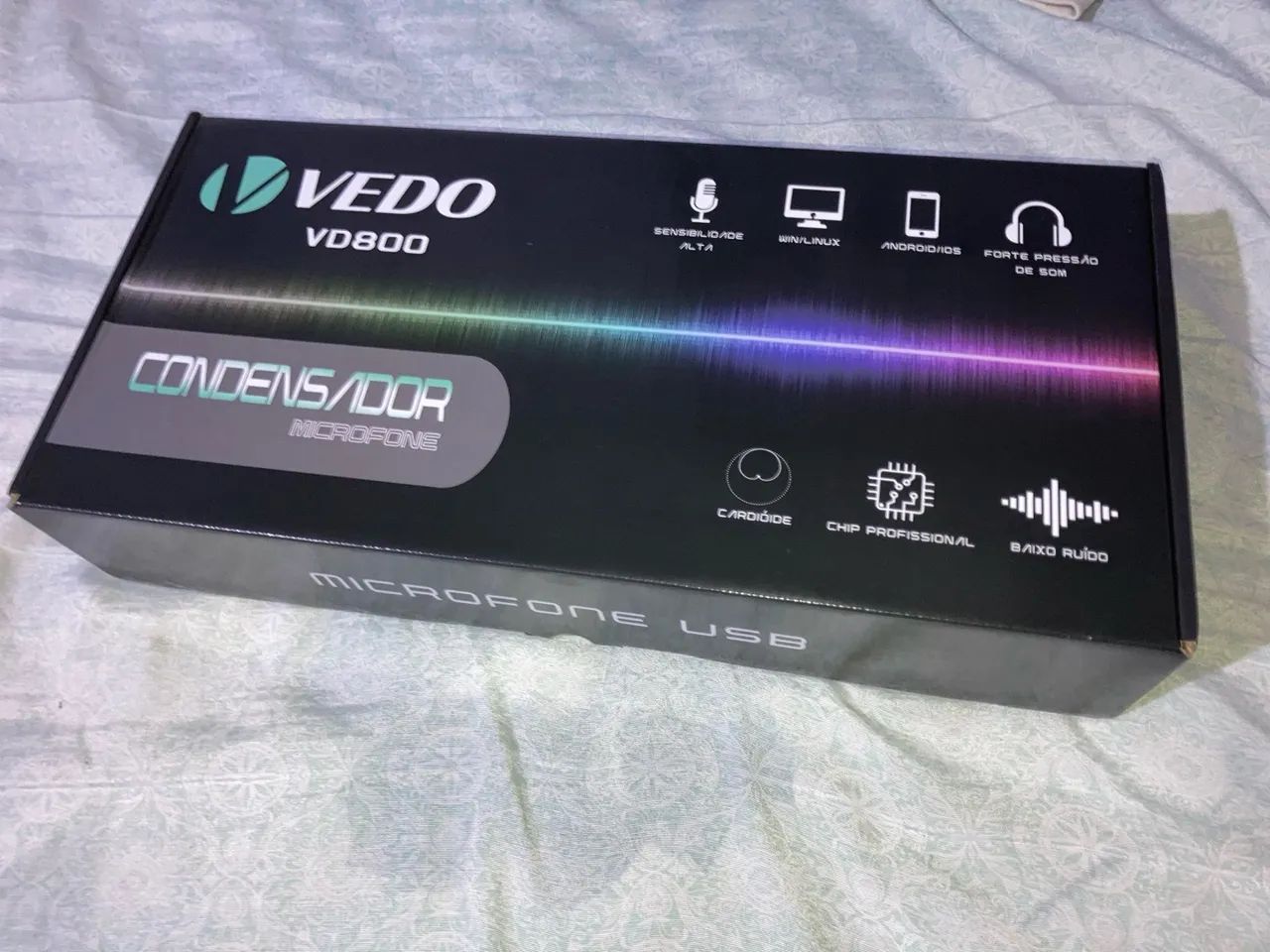 Microfone condensador Vedo vd800 kit completo em ótimas condições!