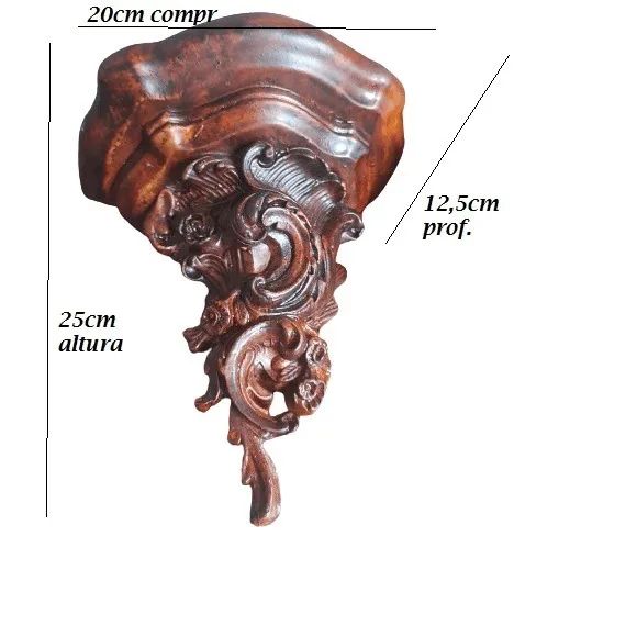 Oratório peanha cor madeira suporte para santo ou imagem ou vaso antigo