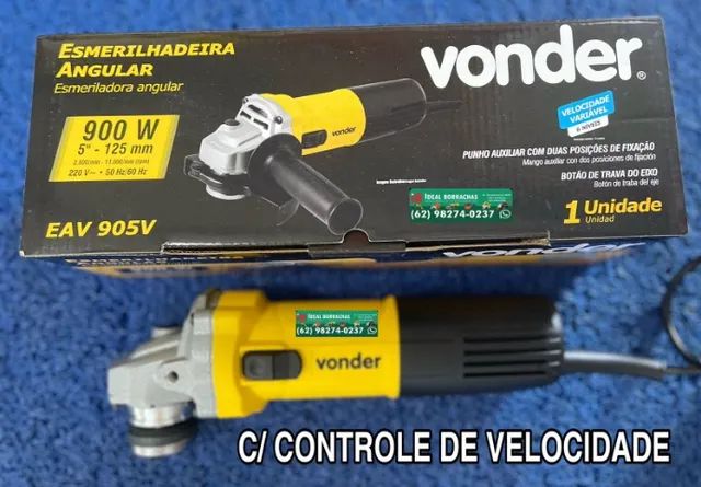 Esmerilhadeira Lixadeira 900w c/ controle de velocidade - Profissional - Foto 3