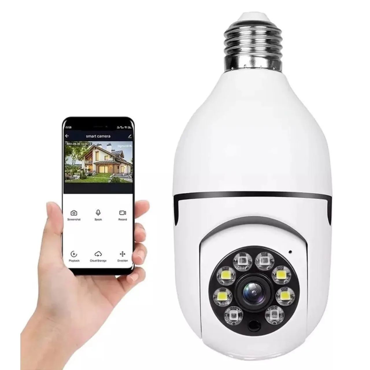 Camera wi-fi tipo lâmpada em promoção fácil de instalar tudo no celular