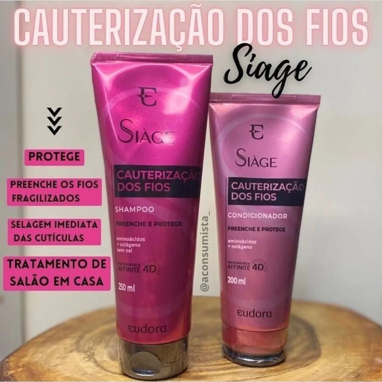 Kit Cabelo Siage Cauterização dos Fios - Shampoo e Condicionador