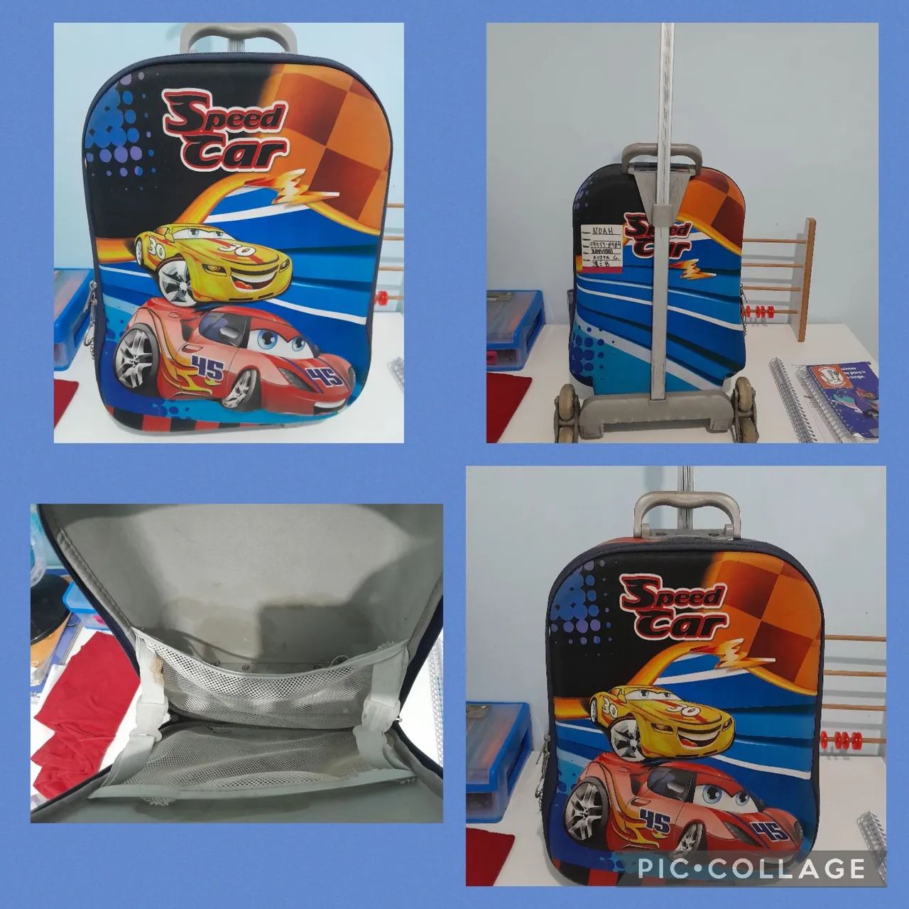 Mochila Infantil Carrinho Speed Car