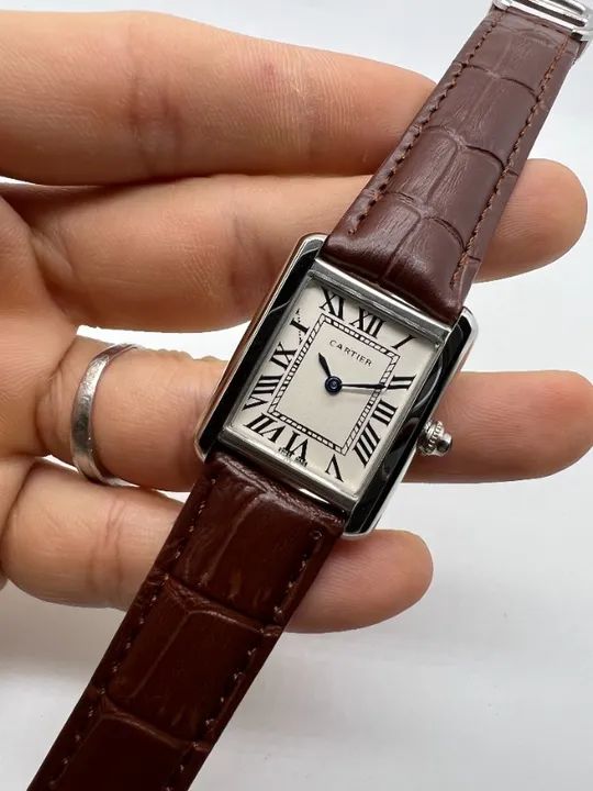Cartier Tank Must Pequeno Couro - Foto 4