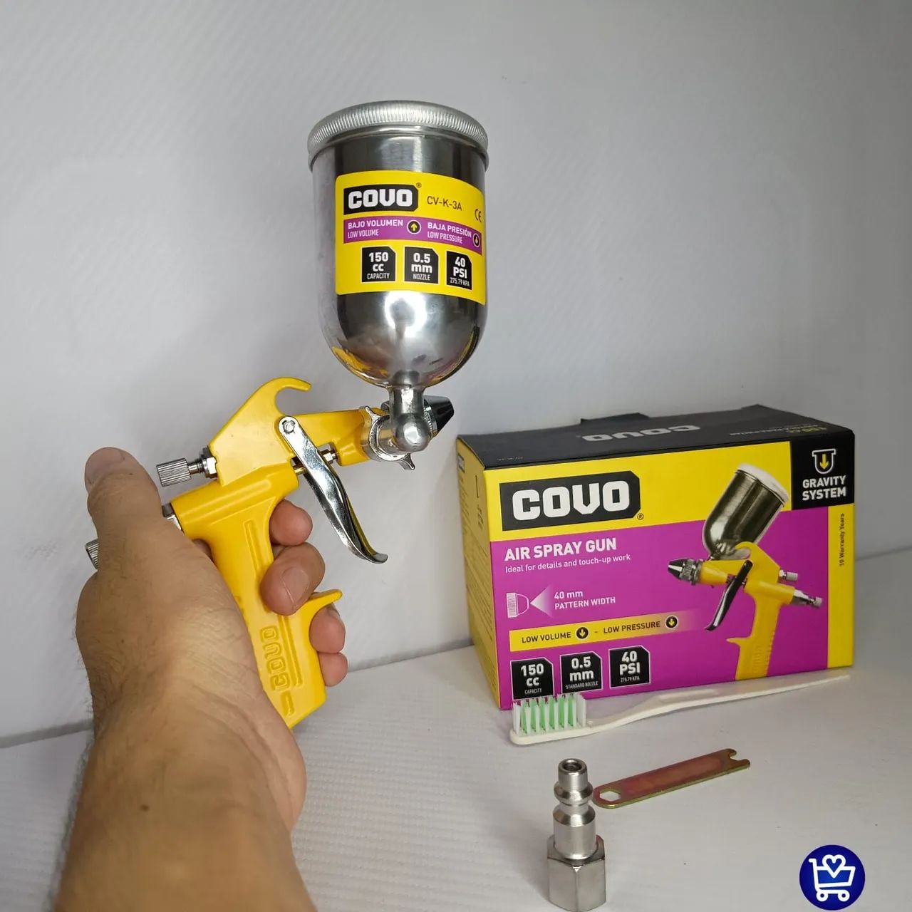 Pistola de Pintura Air Spray Gun Covo CV-K-3A - Gravity System