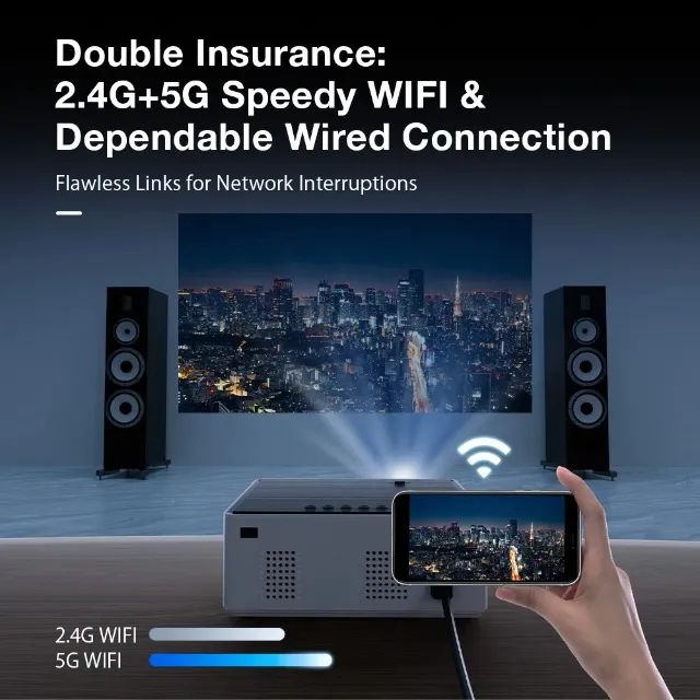 Lançamento Projetor Blitzwolf Bw-v8 Fhd Led Android 11.0 480ansi - Foto 5