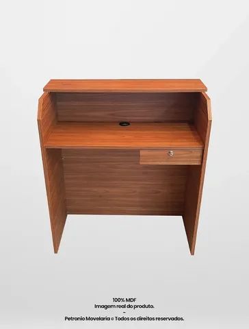 balcão de recepção reto vallet simples amadeirado - Foto 2