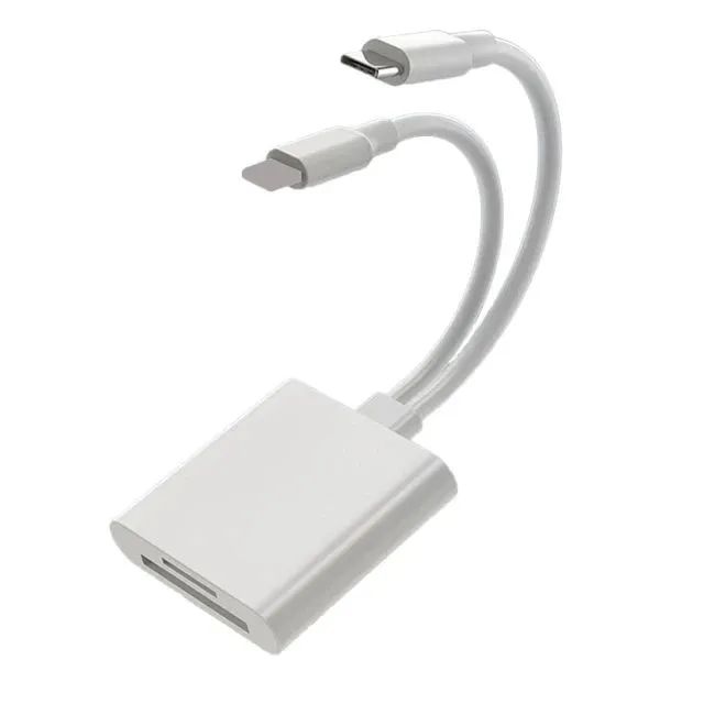 Adaptador 2x1 Lightning e USB C para Micro SD - Leia seus cartões no iPhone