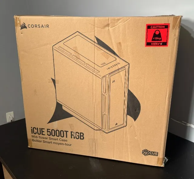 Gabinete Gamer Corsair 5000T, LED RGB, ATX, Preto - Novo na Garantia!
